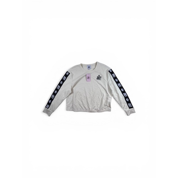 Juicy Couture Tops - Juicy by Juicy Couture NWT Ivory Long Sleeve Sweatshirt Sz XL Black Stripe
